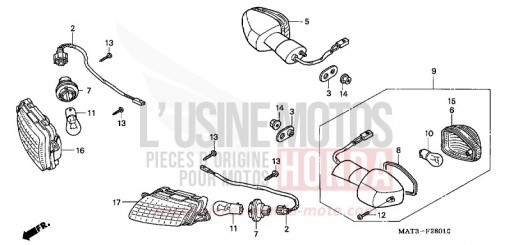 CLIGNOTANT (1/2/3-EXCEPT CM/4) CBR1100XX3 de 2003